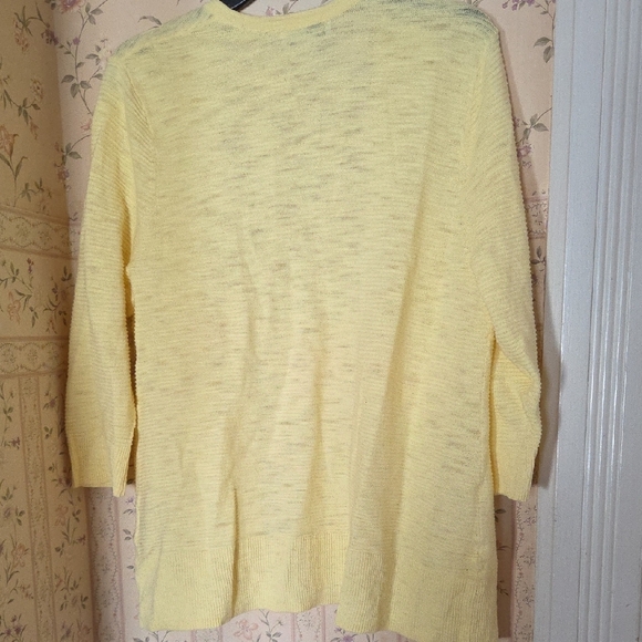 CJ Banks Light Yellow Women's Cardigan - Picture 3 of 5